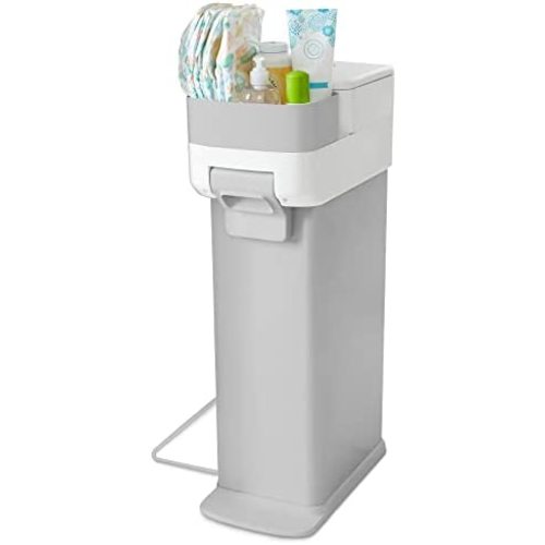 Skip Hop Diaper Pail with Dual Air-Lock, Universal Refill Bags, White