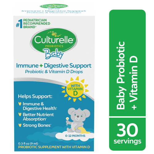 Culturelle Baby Daily Probiotic + Vitamin D Drops for Infants Digestive & Immune Support, 9 mL