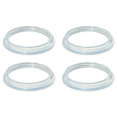 Comotomo Silicone Storage Lids 4-Pack | Food Grade | Travel Lids | Converts Baby Bottle to Snacks or Milk Container | Leak Proof