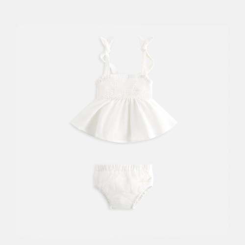 Kith Baby Blocked Broderie Bloomer Set - Silk