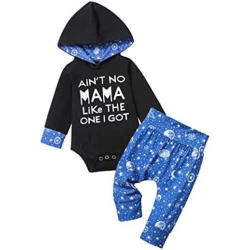 Fommy Newborn Baby Boy Clothes Plaid Letter Print Long Sleeve Hoodies + Long Pants 2PCS Fall Winter Outfits Set