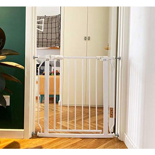 BalanceFrom Easy Walk-Thru Safety Gate for Doorways and Stairways with Auto-Close/Hold-Open Features, 30-Inch Tall, Fits 29.1 - 33.8 Inch Openings, White