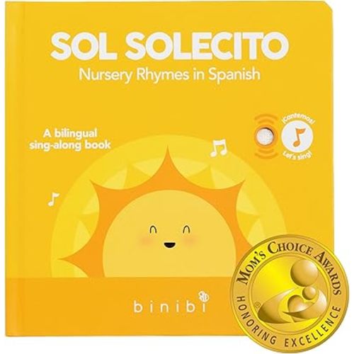 Binibi Spanish Musical Book for Toddlers Sol Solecito & Other Nursery Rhymes | Spanish Learning for Kids | Bilingual Children's Sound Book | Libro en español para bebés