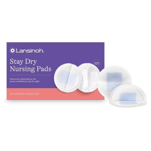 Lansinoh Stay Dry Disposable Nursing Pads, Soft and Super Absorbent Breast Pads, Breastfeeding Essentials for Moms, 100 Count