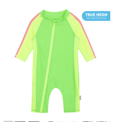Sunsuit - Long Sleeve Romper Swimsuit | "Neon Green/Yellow"