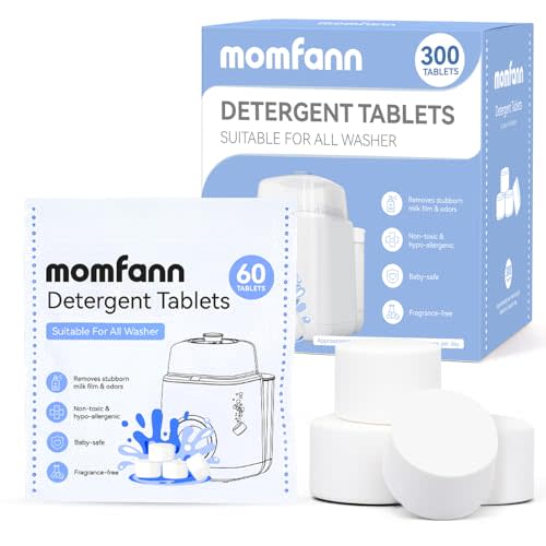 MOMFANN 300 Professional Deep Cleaning Detergent Tablets for All Baby Bottle Washers, Washer Tablets for Bottle Washer and Sterilizer and Dryer, Easy to Use