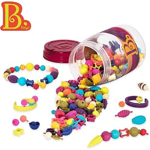 B. toys – Pop Arty! 275 Pcs- Jewlery Making Kit- Creative Pop Snap Bead Set for Kids –DIY Craft Jewelry Making Kit –Necklaces, Rings, Bracelets – 4 Years +