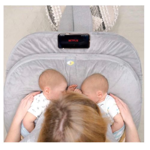 TwinGo Nurse & Lounge Pillow (Grey) - Breastfeeding Pillow for Twins or Two Lounge Pillows || 8 uses || XS to Plus Size Woman || Preemie 0-12+ mo Babies