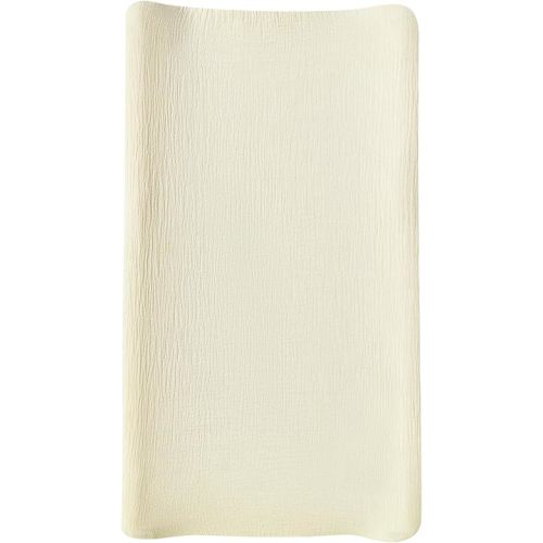 Muslin Changing Pad Cover for Baby Boys Girls, Ultra Soft Breathable Diaper Changing Table Pad Cover, Neutral Fitted Changing Pad Sheets (Beige)