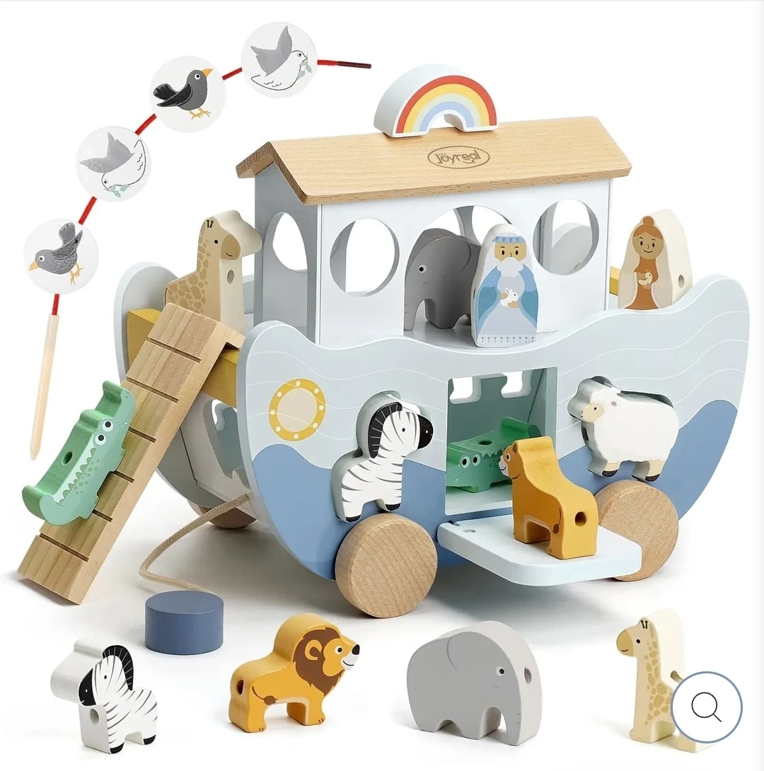 Wooden Noah's Ark Toy for Montessori Learning - Joyreal