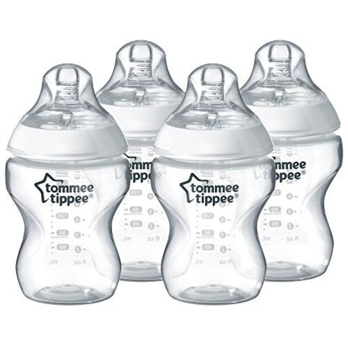 Tommee Tippee Closer to Nature Baby Bottle, Anti-Colic, Breast-like Nipple, BPA-Free - Slow Flow, 9 Ounce (4 Count)