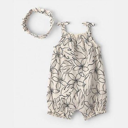Baby Girl Carter's 2-Piece Floral Romper & Headwrap Set