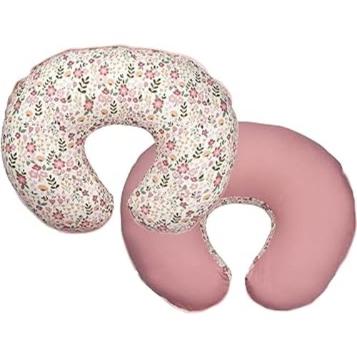 Boppy Nursing Pillow Cover, 100% Organic Cotton, Blush Cottage Garden, Fits the Original Support Boppy Pillow for Breastfeeding and Bottle Feeding, Cover Only, Nursing Support Pillow Sold Separately