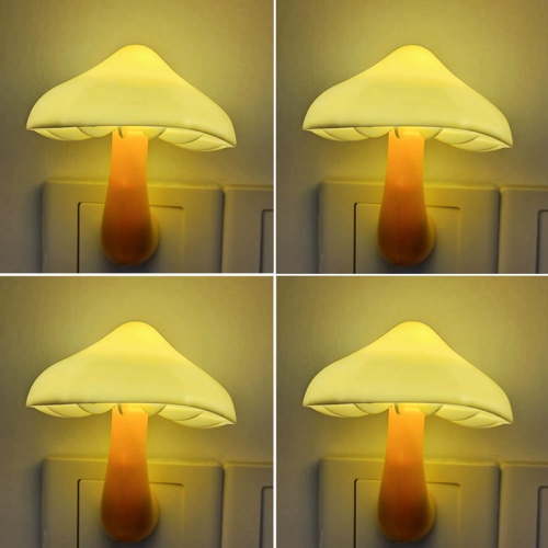 4 Pack Plug in Night Light, Mushroom Light LED Nightlights for Kids, Adults, Bedroom, Bathroom,Hallway