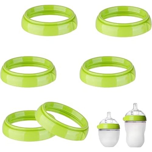 Replacement Screw Rings Collars for Comotomo Baby Feeding Bottles, Pack of 6