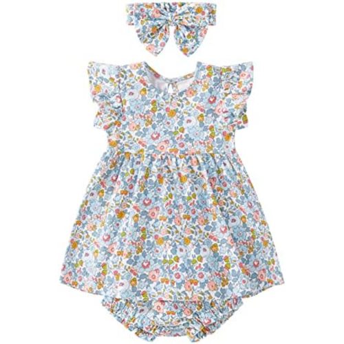 pureborn Baby Toddler Girl Dress with Bloomer Short and Long Sleeve Playwear Dress with Diaper Cover