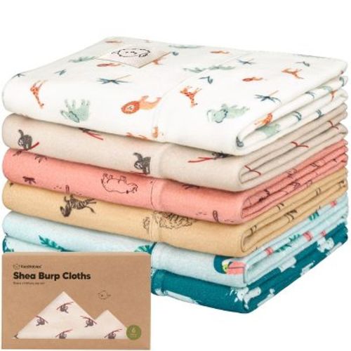 6pk Shea Baby Burp Cloths For Baby Boys And Girls, Organic Burping Cloths For Babies, Newborn (prairie)
