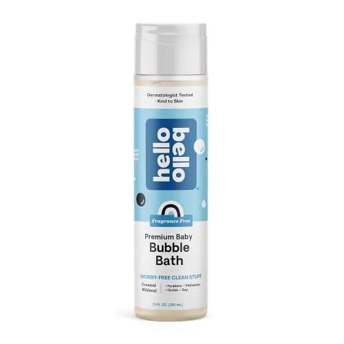 Hello Bello Bubble Bath, Gentle Hypoallergenic Formula for Babies and Kids, Vegan and Cruelty-Free, Fragrance Free, 10 fl oz