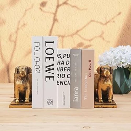 Book Ends for Shelves to Hold Books Heavy Duty,Decorative Bookend for Bookshelf Décor,Cute Animal Dog Book Stopper Labrador Retriever Statues for Home, Office Desk Decoration,1pair