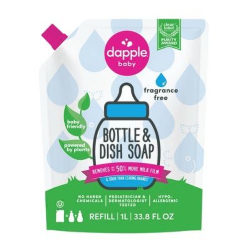 Dapple Bottle And Dish Liquid Soap Refill - Fragrance Free - 34 fl oz