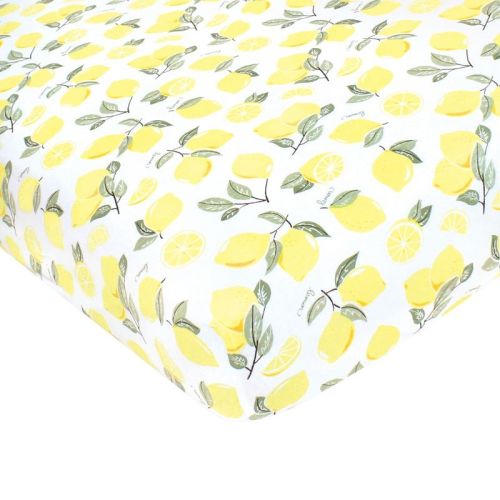 Hudson Baby Infant Girl Cotton Fitted Crib Sheet, Lemon, One Size