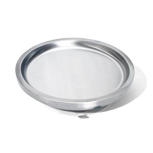 Avanchy Open Baby Plates with Suction – Stainless Steel Divided Plates for Toddlers, BPA-Free, Dishwasher Safe, Unbreakable, Non-Toxic, 100% Silicone Suction – White