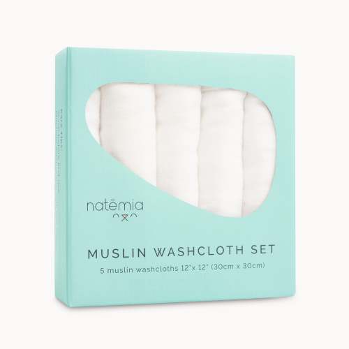 Ultra Soft Muslin Bamboo Washcloths- 5 Pack – Natemia