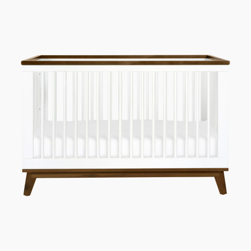 babyletto Scoot 3-in-1 Convertible Crib with Toddler Bed Conversion Kit - White/Natural Walnut