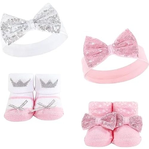 Hudson Baby baby-girls Headband and Socks Set
