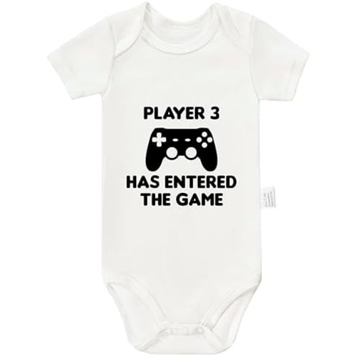 Player 3 Has Entered the Game Bodysuits, Infant Toddler Boys Girls Newborn Cotton Romper Short Sleeve Outfits 0-24 Months