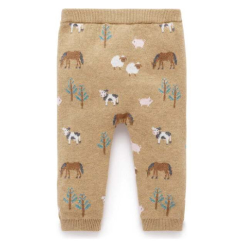 On The Farm Leggings Farm Jacquard - Purebaby Pants | Maisonette