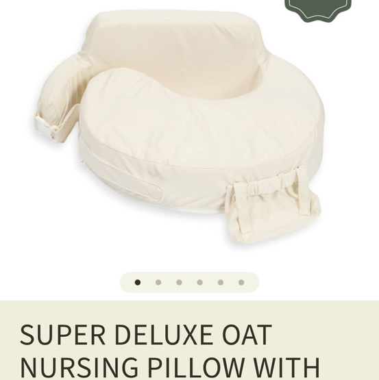 Super Deluxe Oat Nursing Pillow with 100% Organic Cotton Cover