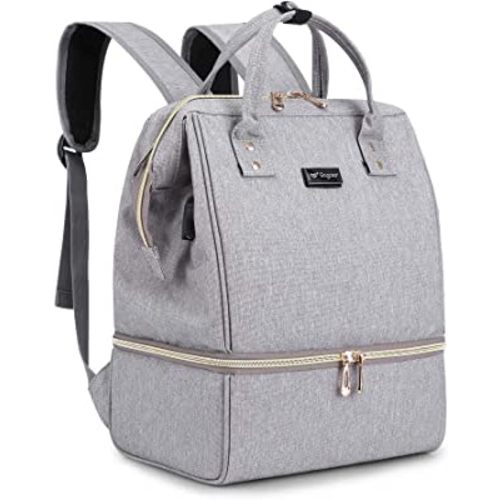 GOGOSO Breast Pump Bag - Lunch Bags Breastmilk Cooler Backpack Breastfeeding Mom Gray