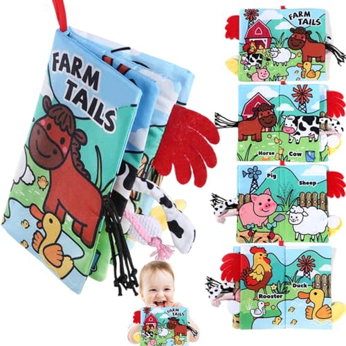 chochumy Sensory Baby Books 0-6 Months, Tummy Time Soft Cloth Baby Toys 3-6-12 Month, Newborn Infant Boy Shower Gifts, Touch and Feel Texture Crinkle Books for Babies Girl 6 to 12 Months 0-3-4-6-9