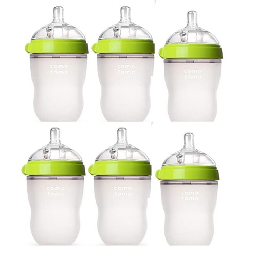 Comotomo Natural Feel 8oz. Bottle 6 Pack - Green