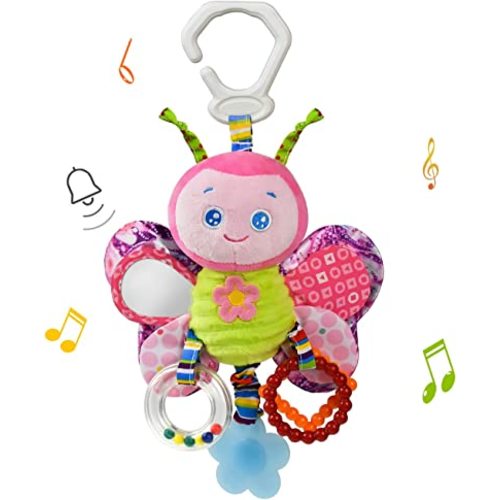 Baby Rattles Toys with Teether,Bed Bell for Toddler in pram,Gifts for Baby Aged 3 Months or More(Butterfly)