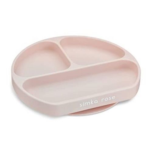 Simka Rose Silicone Suction Plate For Baby And Toddler, Petal