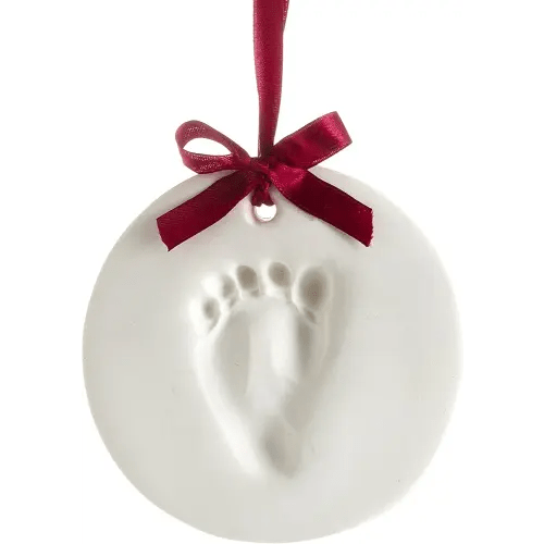 Pearhead Babyprints Christmas Ornament, Baby's First Christmas Holiday Keepsake, Newborn Handprint or Footprint Clay Kit, Easy No-Bake DIY Clay Impression, Gender-Neutral Christmas Baby Gift