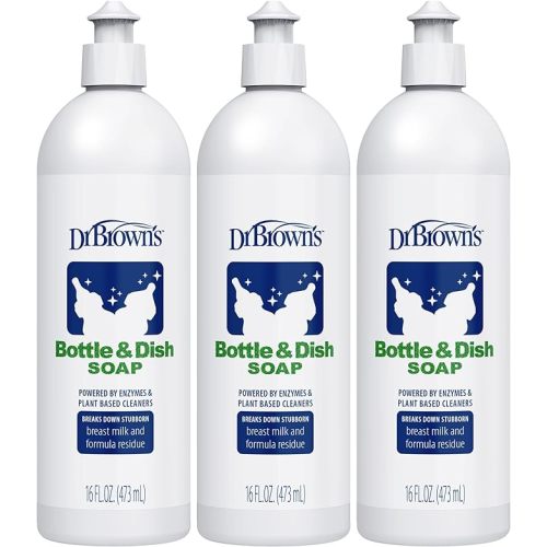 Dr. Brown's Bottle & Dish Soap for Baby Bottles and Baby Accessories, Plant-Derived, Fragrance-Free, 16 fl oz, 3 Pack