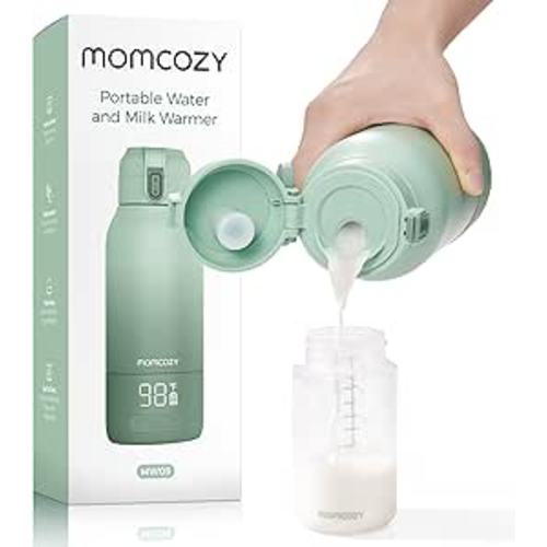 Momcozy Portable Milk Warmer for Travel – Dual Heating Modes for Breast Milk & Water, Portable Bottle Warmer with Fast Heating & Long Battery Life, 17 Ounces Large Capacity to Meet Your All-Day Needs
