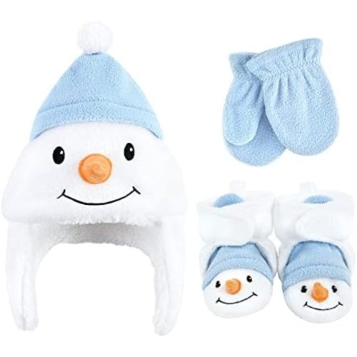 Hudson Baby Girls' Trapper Hat, Mitten and Bootie Set
