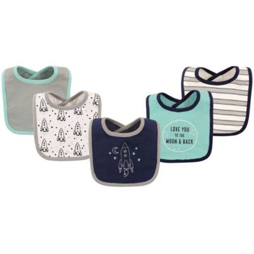 Hudson Baby Infant Boy Cotton Bibs 5pk, Rocket, One Size