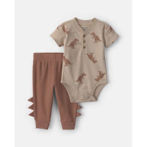 Baby Boy 2-Piece Dinosaur Bodysuit & Pant Set - Brown | Carter's