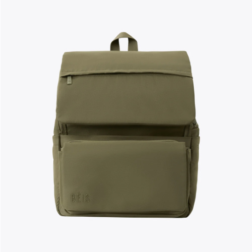 BÉIS 'The Ultimate Diaper Backpack' in Olive - Green Backpack Diaper Bag