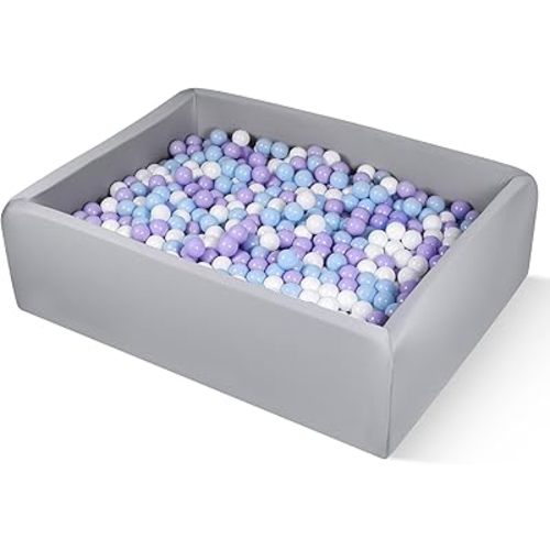 Foam Ball Pit for Children Toddlers, 47 Inch Rectangle Kids Ball Pool, Soft Ball Pit Large Size, Ideal Gift for Children Indoor and Outdoor Game (Balls NOT Included) Light Grey