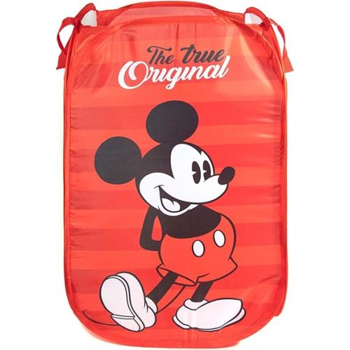Jay Franco Disney Mickey Mouse Pop Up Hamper - Mesh Laundry Basket/Bag with Durable Handles (Official Disney Product)
