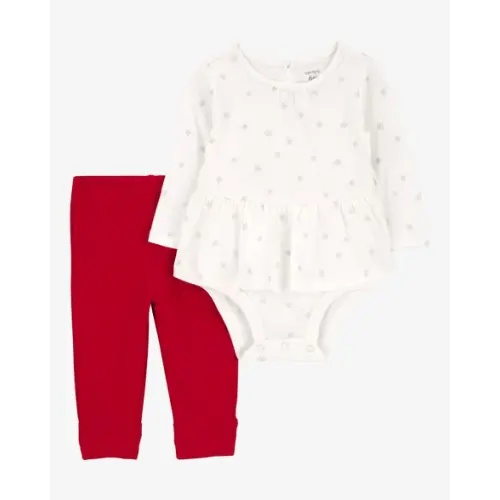 Baby 2-Piece Snowflake Peplum Bodysuit Pant Set - Carter's | Carter's