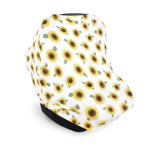 Hudson Baby Girls Multi-use Car Seat Canopy, Sunflower, One Size