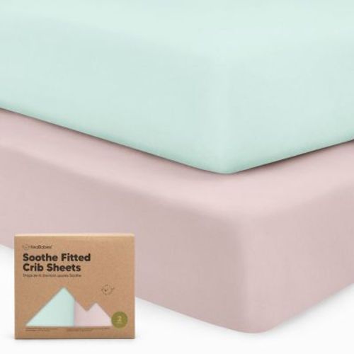 Keababies 2pk Soothe Fitted Crib Sheets Neutral, Organic Baby Crib Sheets, Fits Standard Nursery Baby Mattress (pastel)