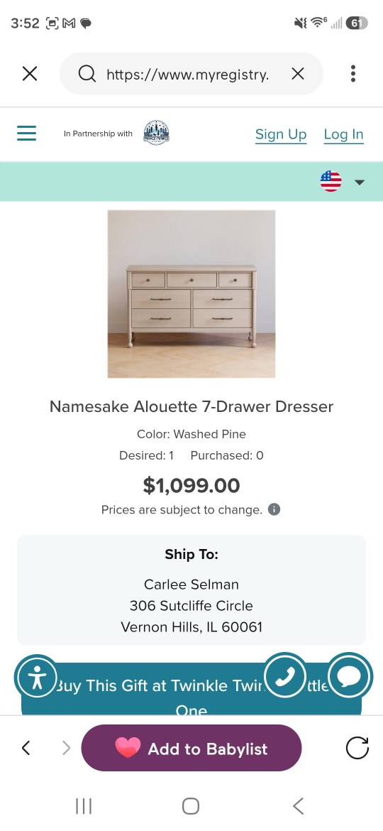 Namesake Alouette 7-Drawer Dresser